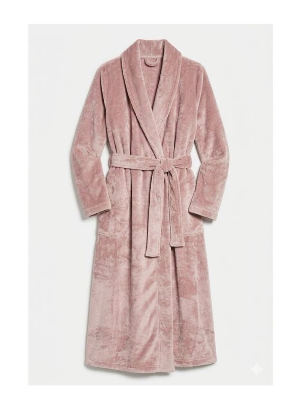 Plush Long Shawl Collar Robe - Dusty Rose